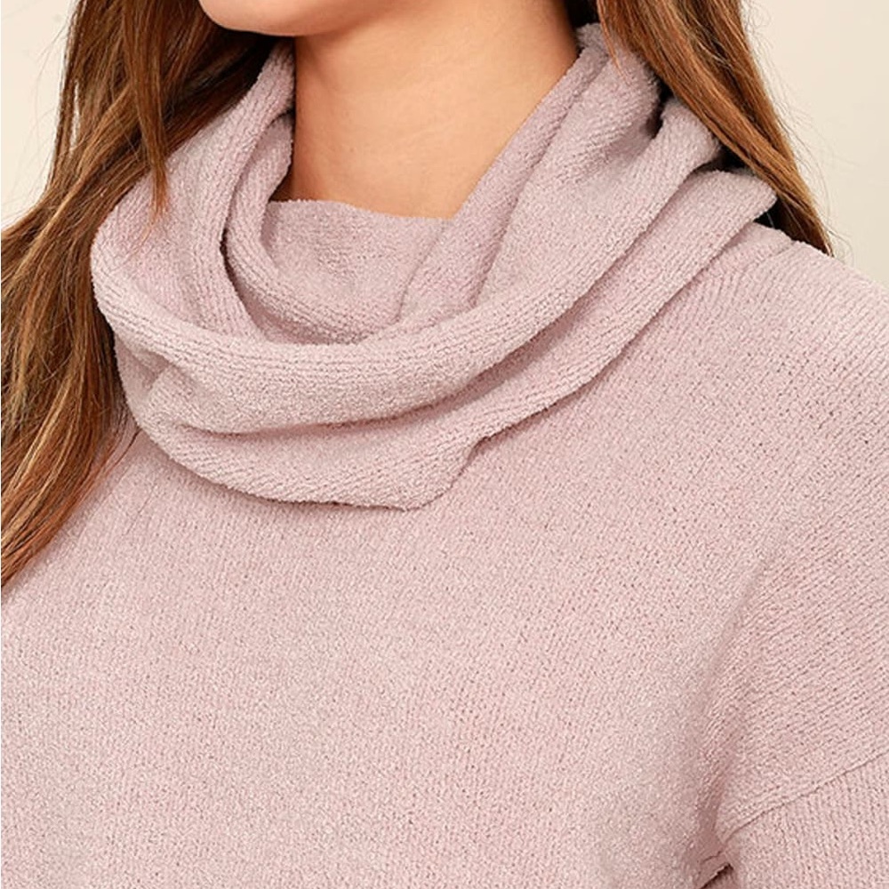 NWOT BB Dakota Marcilly Plush Chenille Slouchy Cowl Neck Sweater - Picture 4 of 15